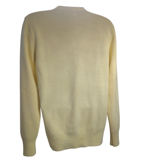 Vintage Christian Dior pale yellow V neck sweater XL. - Picture 3 of 5